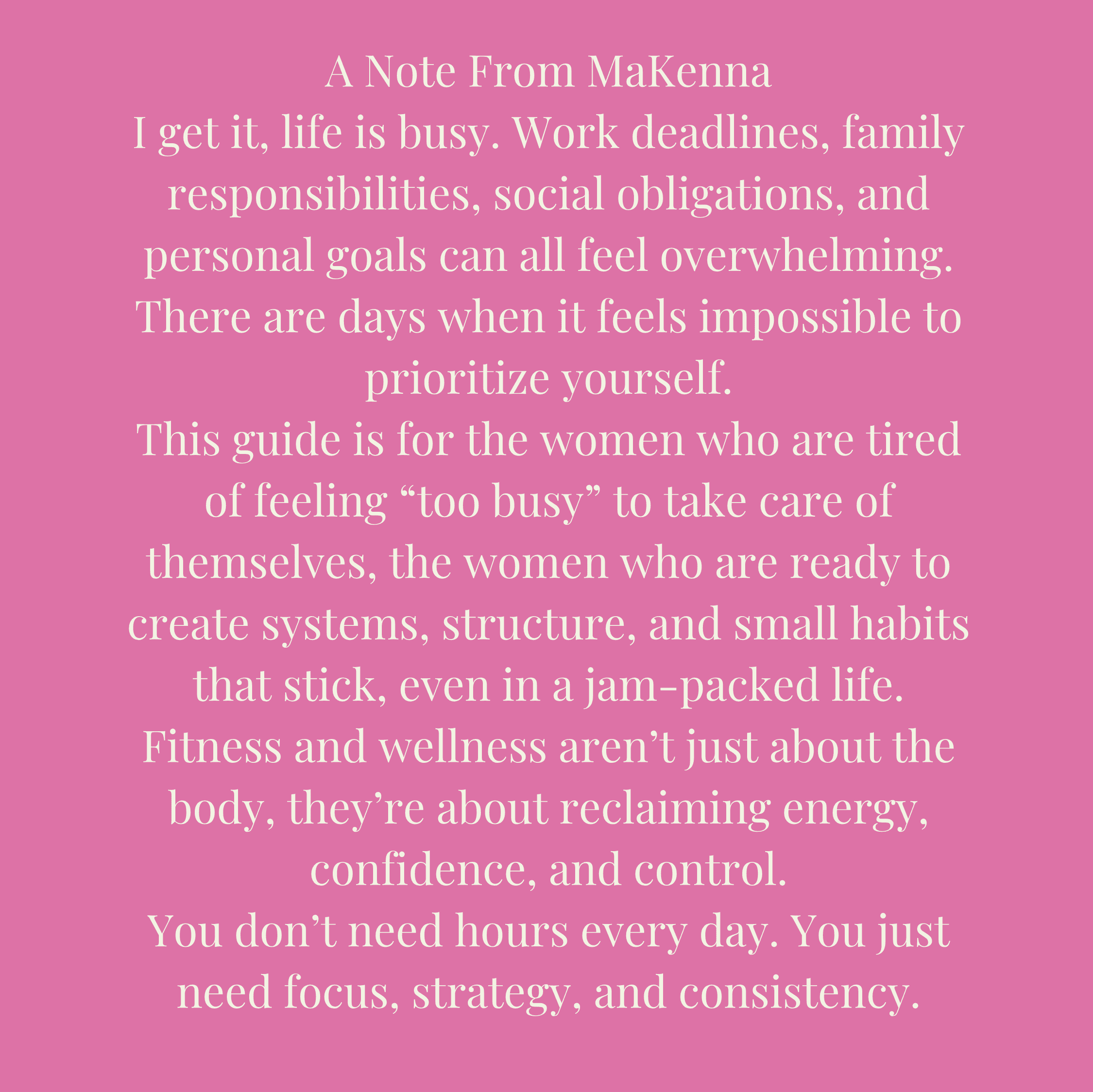 A page from Busy Girl Support